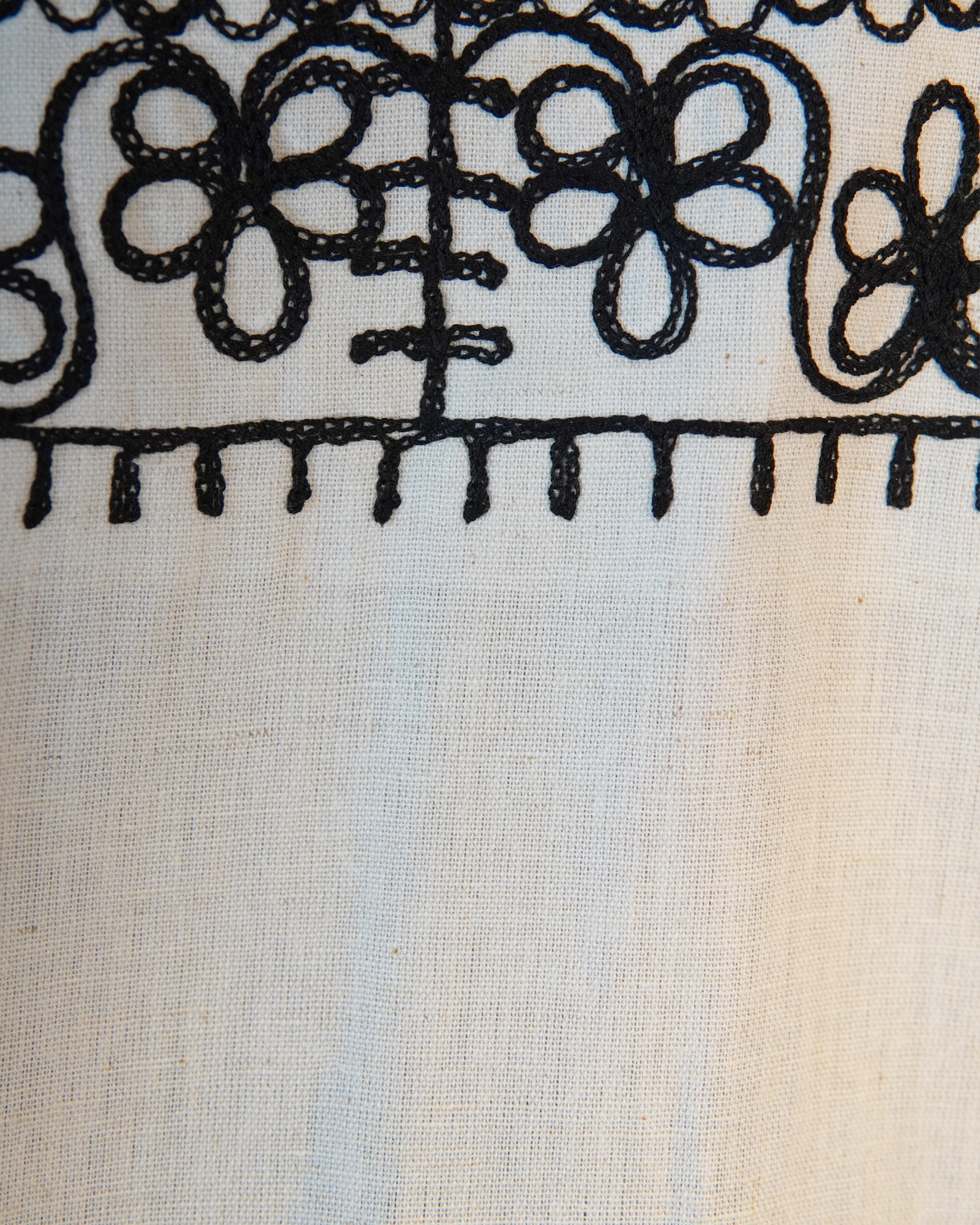 Embroidered Cotton Kurti Top [White]