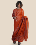 Pure cotton Bandhni Kurti Set [Rusty Orange]