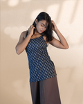 Sleeve-Less Corset Kurti [Navy]