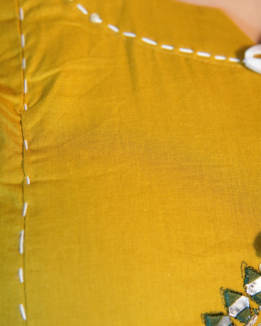 Pure cotton Embroidered Kurti Set [Mustard]