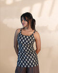 Sleeve-Less Corset Kurti [Black]