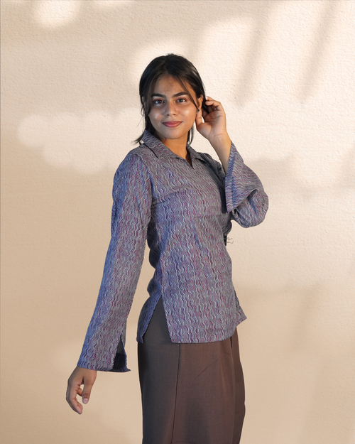 Bell Sleeves Modal Tunic [Slate Blue]