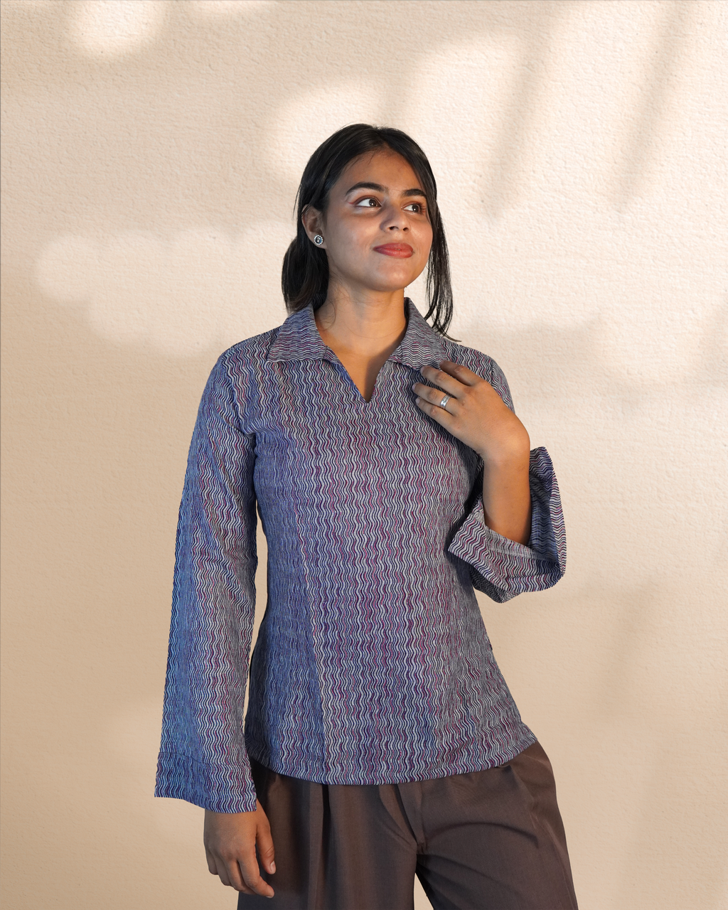 Bell Sleeves Modal Tunic [Slate Blue]