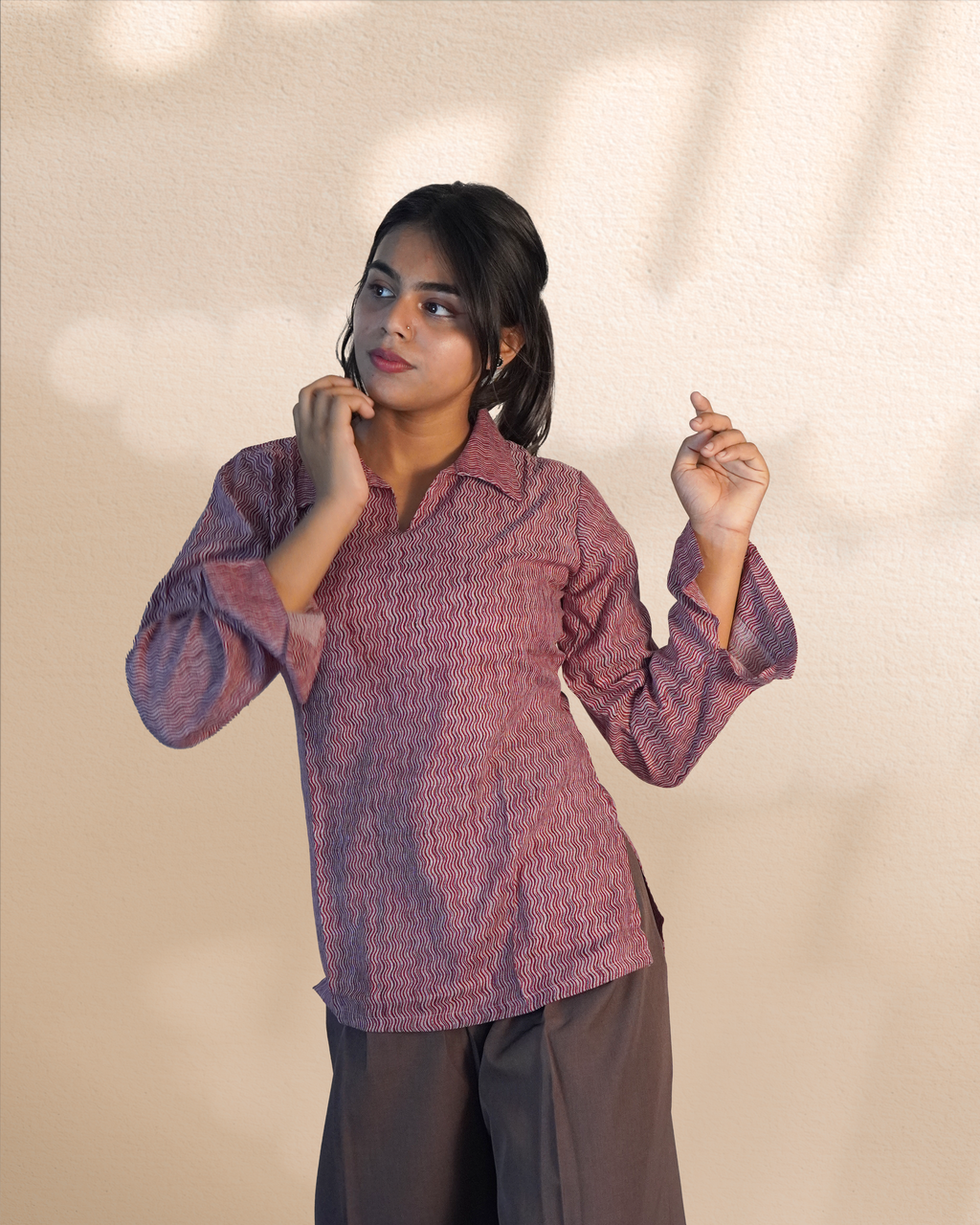 Bell Sleeves Modal Tunic [Madder Red]