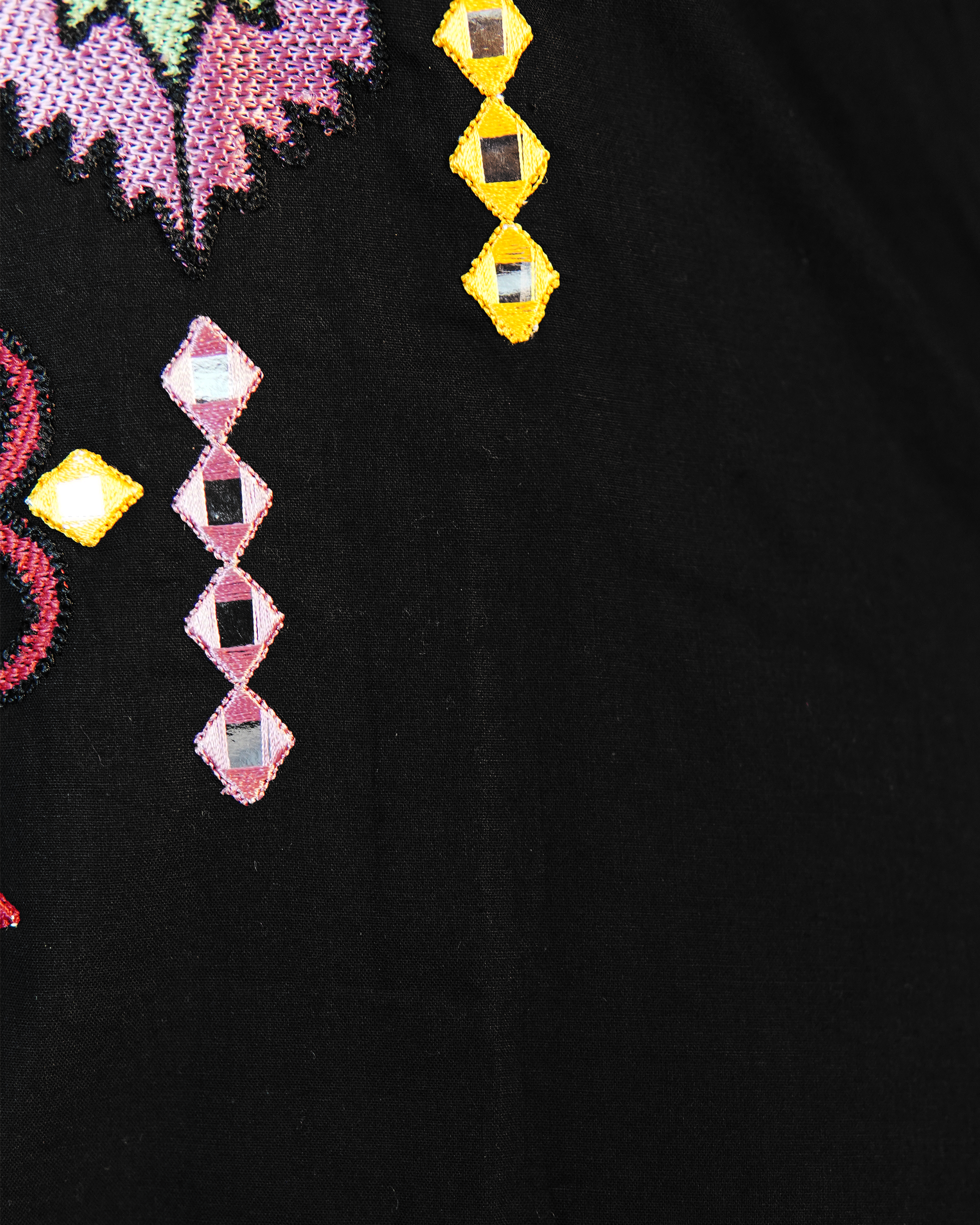 Pure cotton Embroidered 2 Piece Kurti Set [Black]