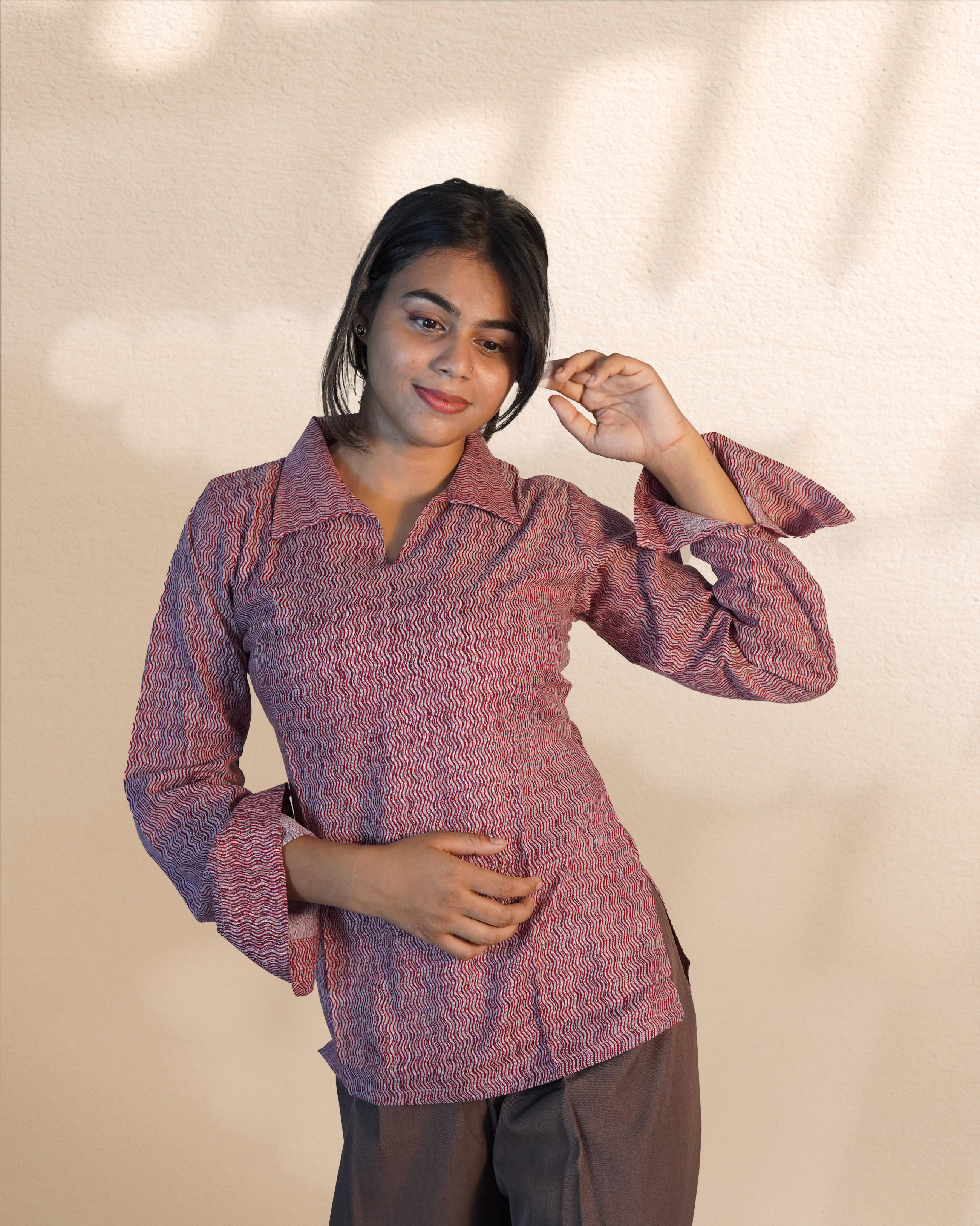 Bell Sleeves Modal Tunic [Madder Red]