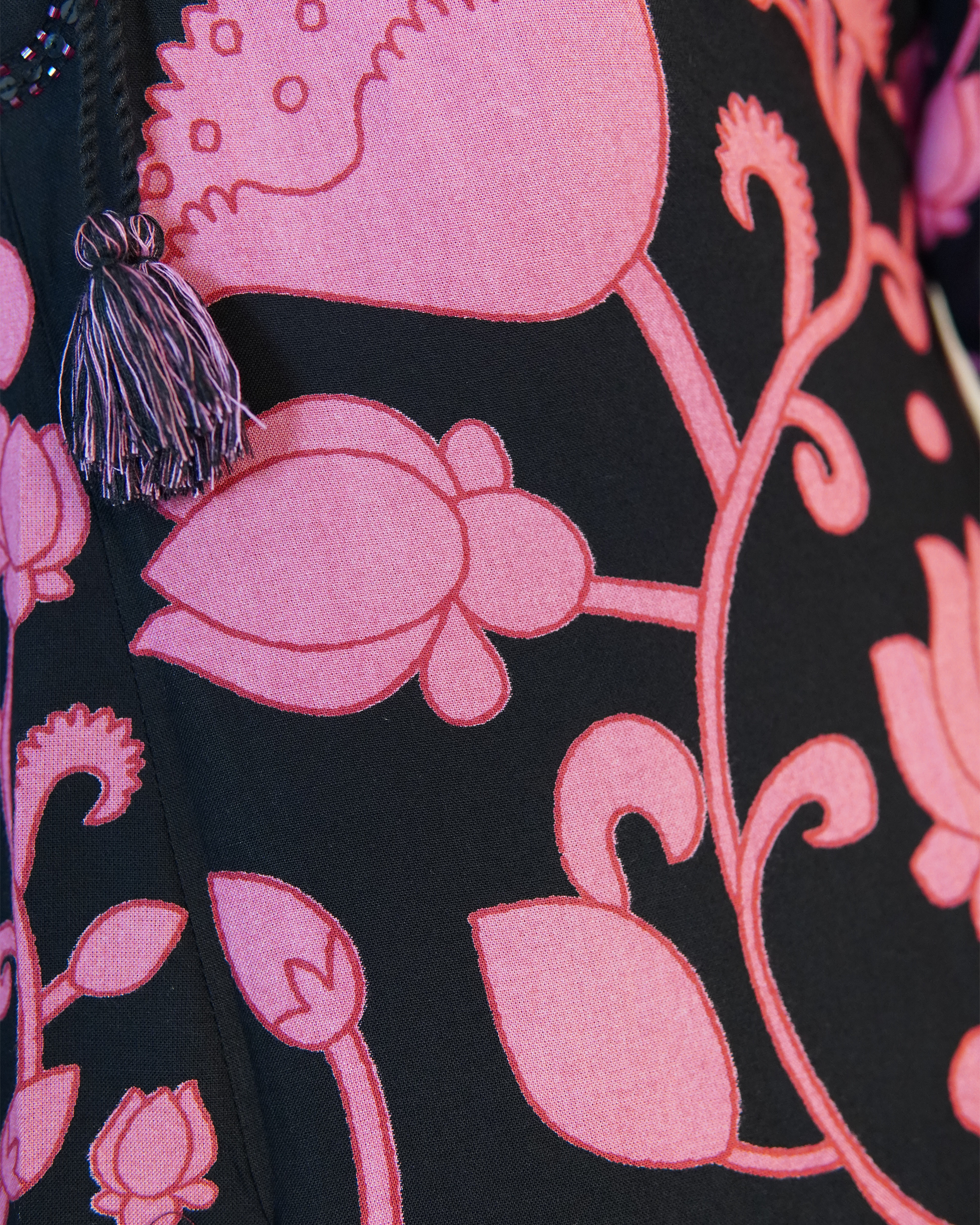 Pure cotton 2 Piece Kurti Set [Black-Pink]