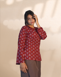 Cotton full sleeves Ethnic Top [Maroon]