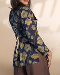 Long Sleeves Corset Kurti [Prussian Blue]