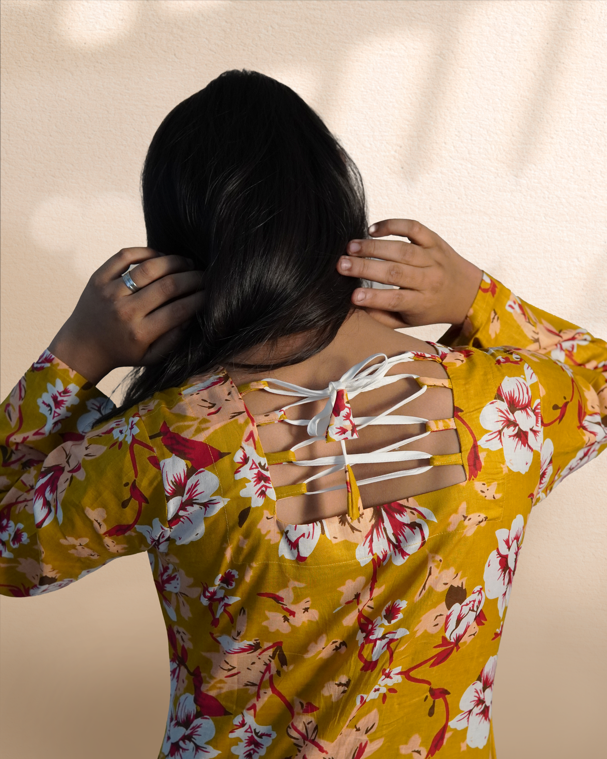 Long-Sleeves Short Kurti [Mustard]