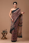 Block Printed Malmal Cotton Saree