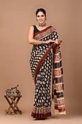 Block Printed Malmal Cotton Saree