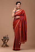 Block Printed Malmal Cotton Saree
