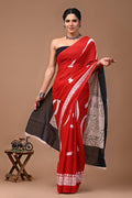 Block Printed Malmal Cotton Saree