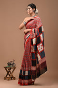 Block Printed Malmal Cotton Saree