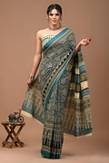 Block Printed Malmal Cotton Saree