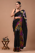 Block Printed Malmal Cotton Saree