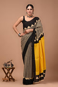 Block Printed Malmal Cotton Saree