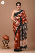 Block Printed Malmal Cotton Saree