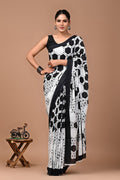 Block Printed Malmal Cotton Saree