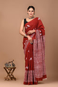 Block Printed Malmal Cotton Saree
