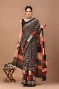 Block Printed Malmal Cotton Saree