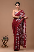 Block Printed Malmal Cotton Saree